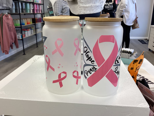 Breast Cancer Glass Can