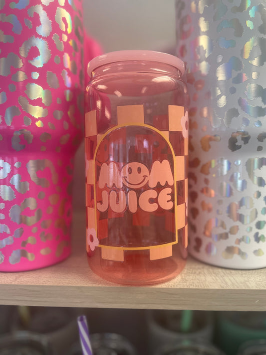 "Mom Juice" UV DTF Glass