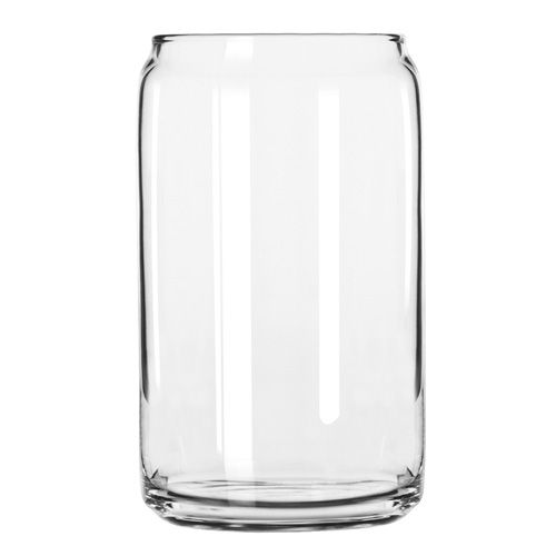 Blank 16 oz Clear Libbey style Glass with lid and straw